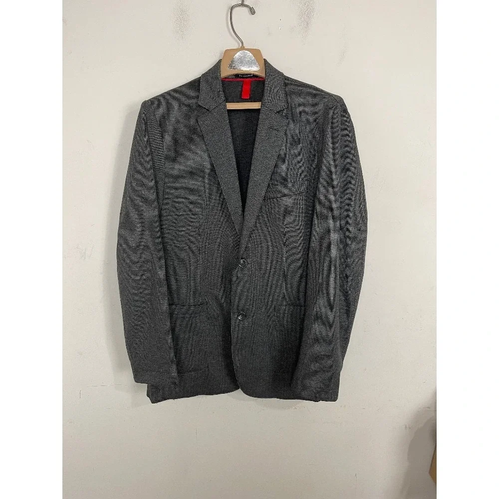 7DIAMONDS Mens Blazer M Crockett Gray Raw‎ Edge Unstructured Sport Coat Jacket